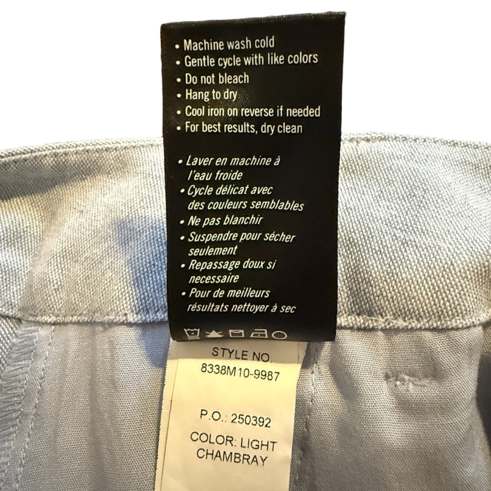 Paige Dallas Chambray Linen High Waist Wide Leg Trouser Women’s Size 00 - Picture 10 of 16